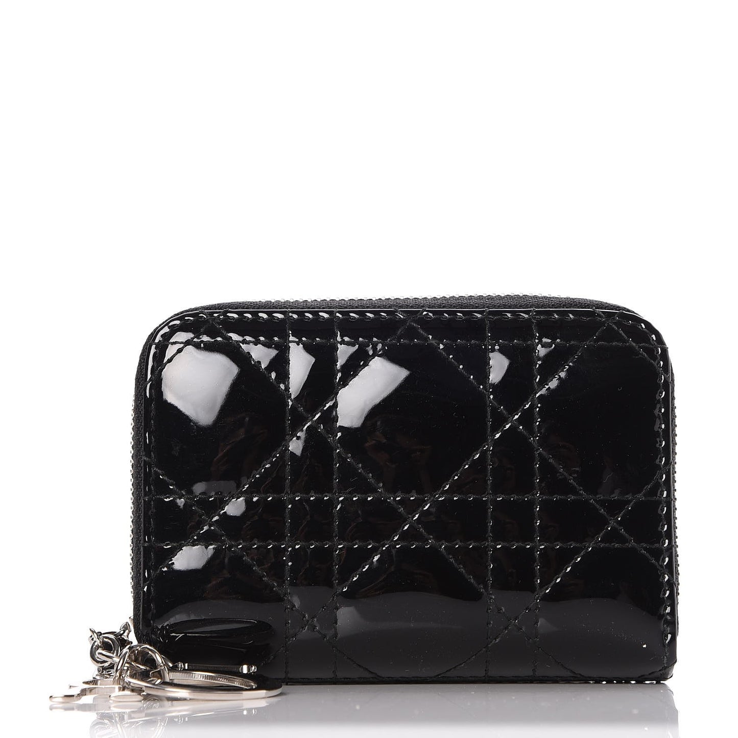 Patent Cannage Lady Dior Multi Card Holder Black