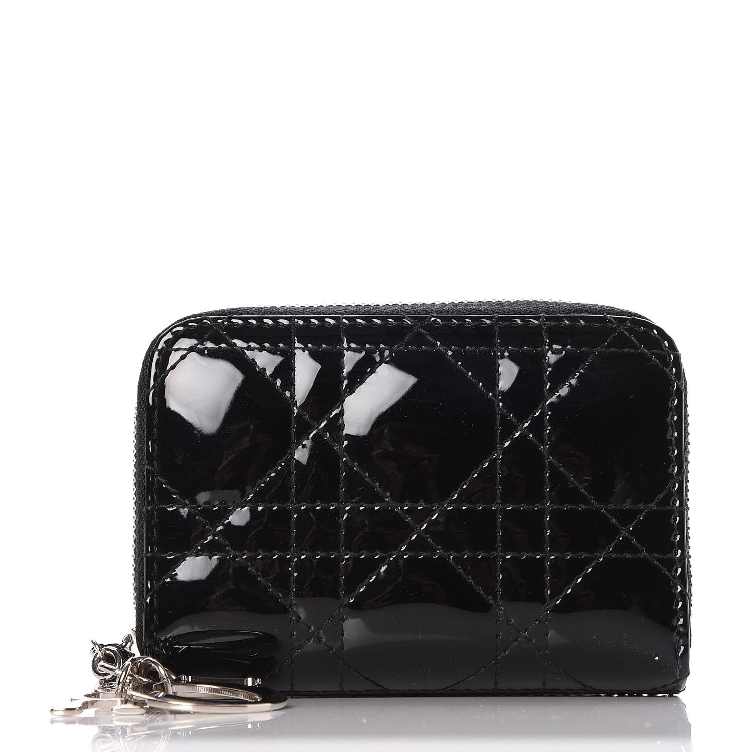 Christian Dior Patent Cannage Lady Dior Multi Card Holder Black 1 of 7