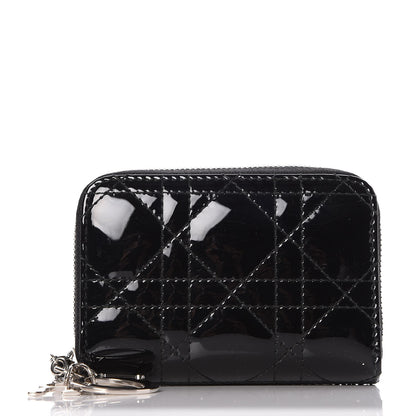 Christian Dior Patent Cannage Lady Dior Multi Card Holder Black 1 of 7