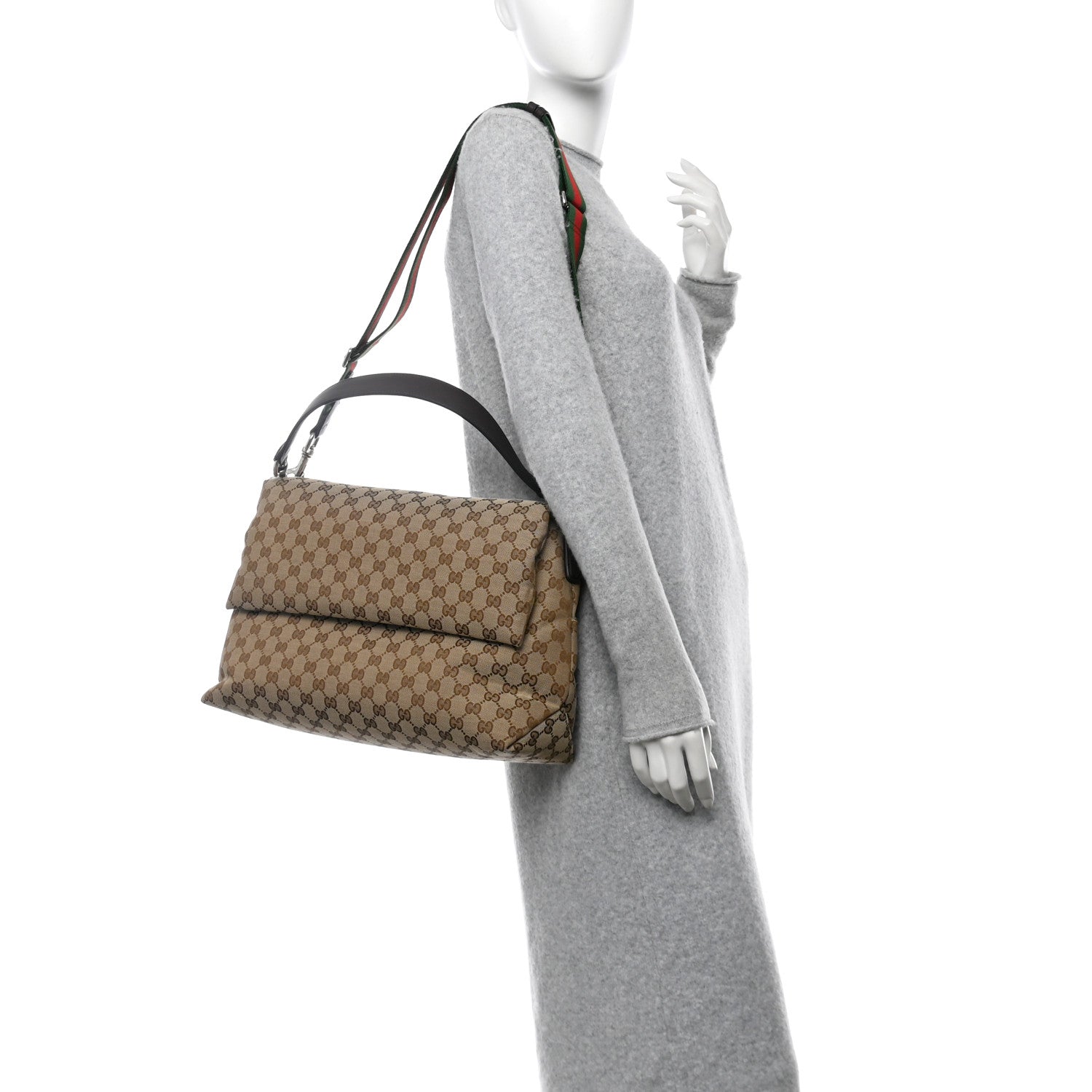 Gucci GG Monogram Large Crossbody Bag Dark Brown 1707237