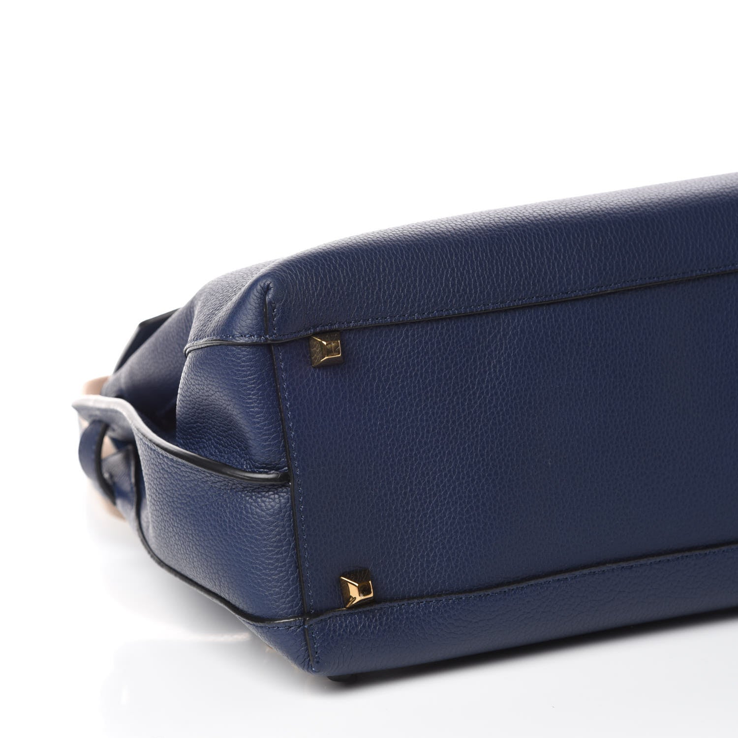 MCM Pebbled Calfskin Medium Milla Backpack Navy Blue 9 of 10