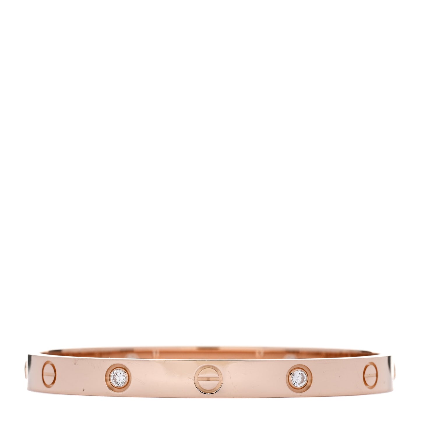18K Pink Gold 4 Diamond LOVE Bracelet 17