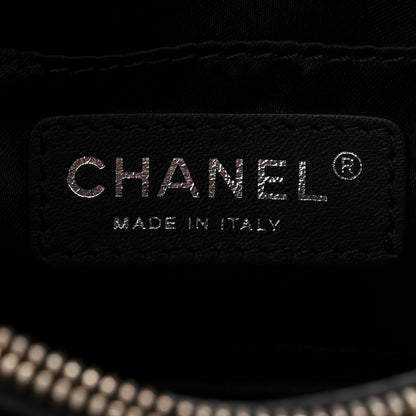 Chanel Lambskin Quilted Mini Graphic Flap Bag Black White 5 of 9