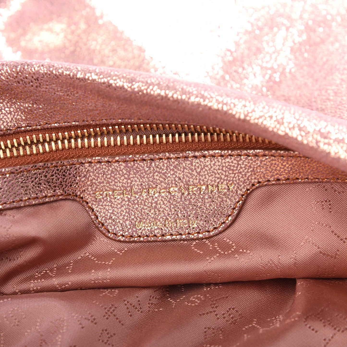 Metallic Shaggy Deer Small Falabella Tote Copper