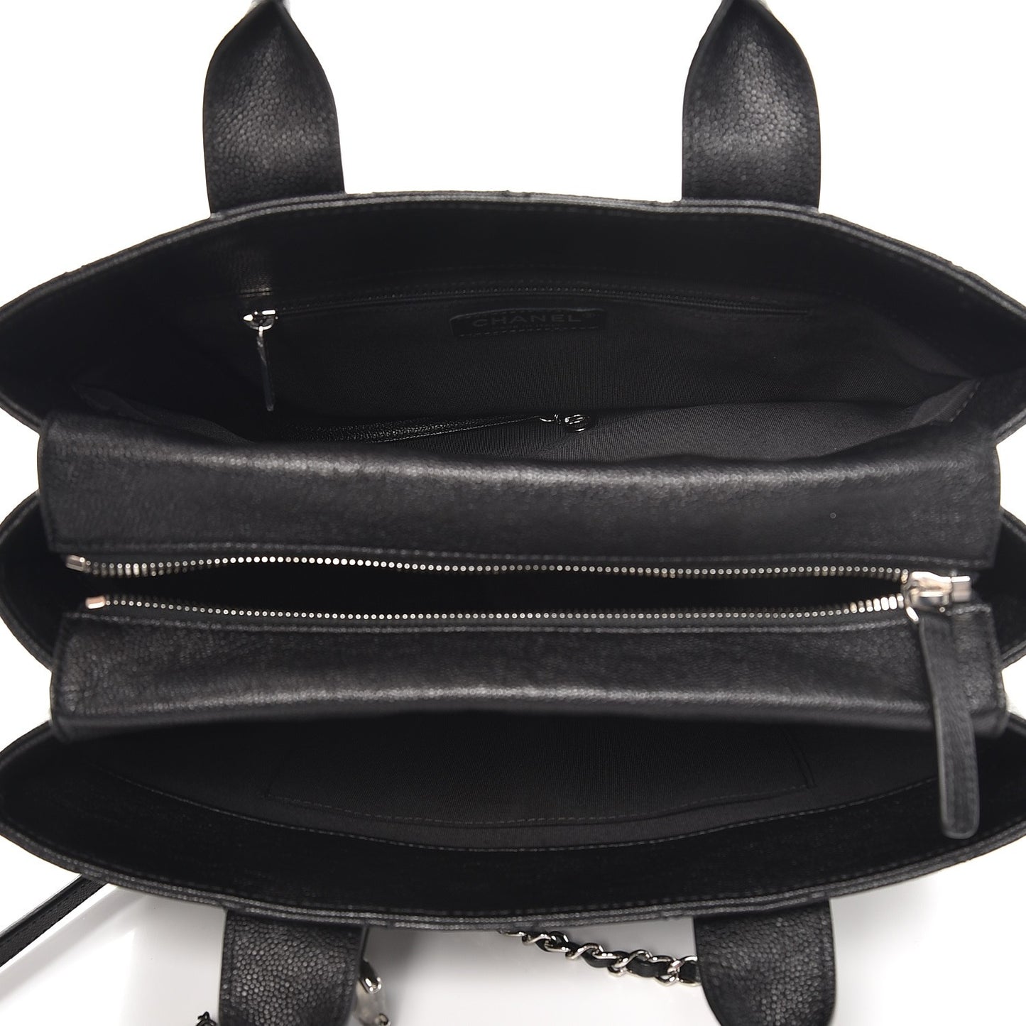 Caviar Quilted Urban Companion Top Handle Shopping Tote Black