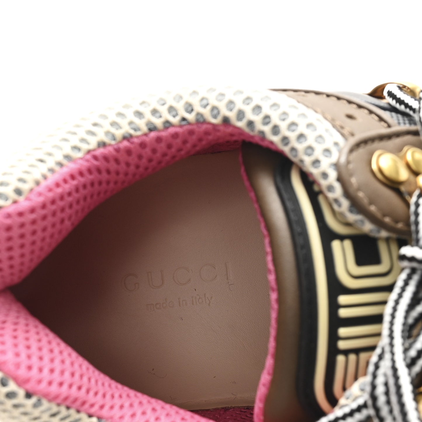 X SEGA Mesh Canvas Calfskin Womens Flashtrek Sneakers 37.5 White Box Pink Ardesia Loess