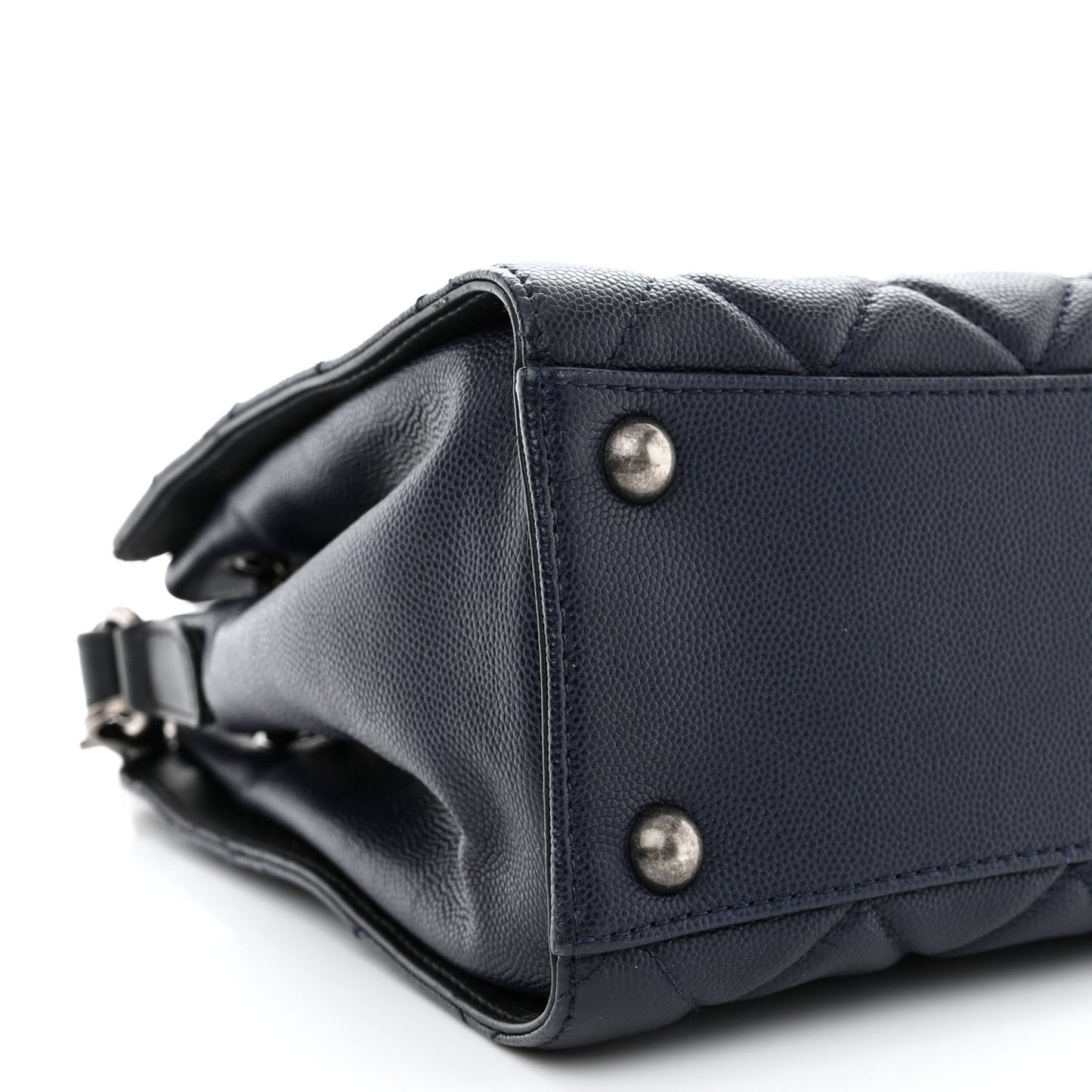 Caviar Quilted Small CC Bucket Bag Navy