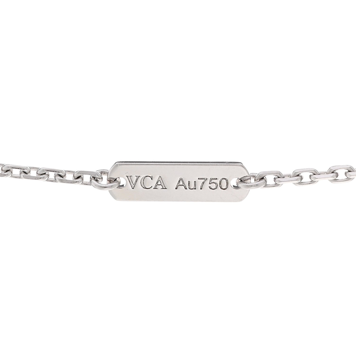 Van Cleef & Arpels 18K White Gold Mother Of Pearl Vintage Alhambra Pendant Necklace 4 of 6