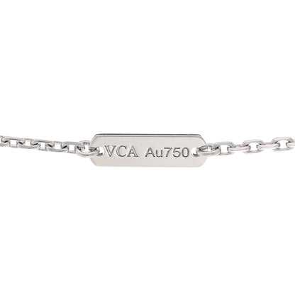 Van Cleef & Arpels 18K White Gold Mother Of Pearl Vintage Alhambra Pendant Necklace 4 of 6