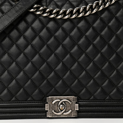 Chanel Lambskin Quilted Large Boy Flap Black 8 of 14