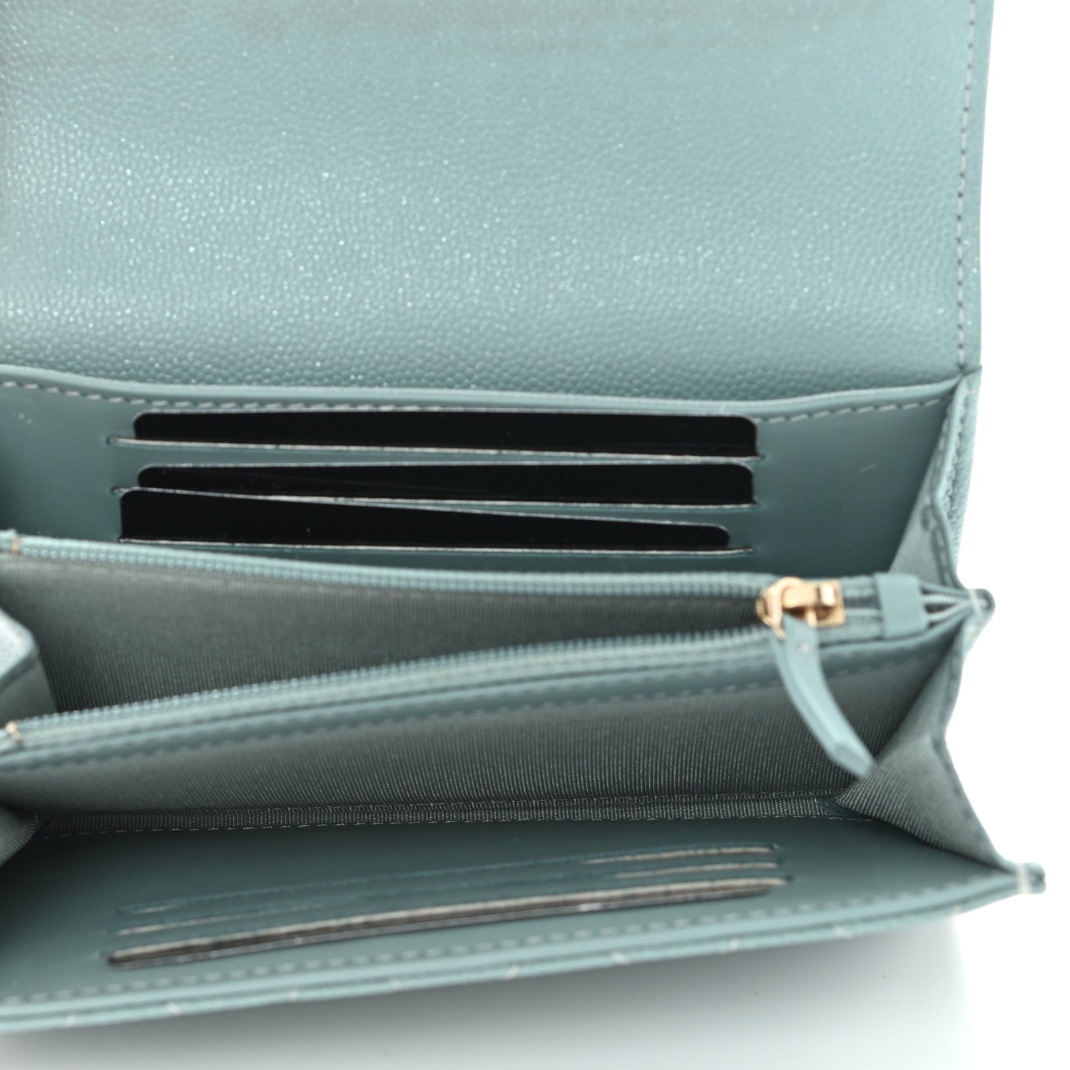 Chanel Iridescent Caviar Quilted Medium Flap Wallet Light Blue 5 of 10
