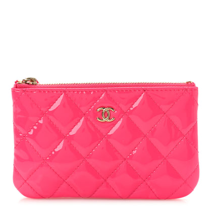 Chanel Patent Quilted Small Cosmetic Case Pink 1 of 9