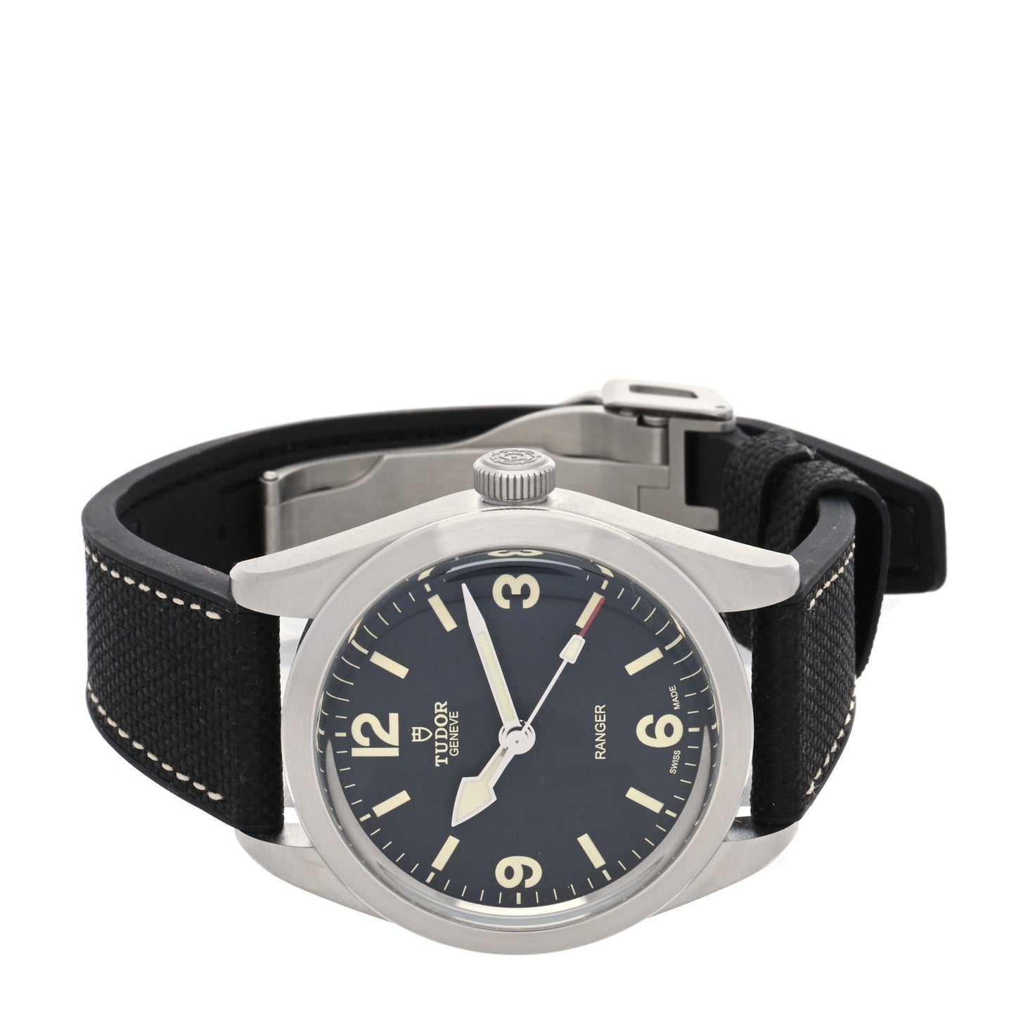 Stainless Steel Fabric 39mm Oyster Prince Automatic Watch Black 79950