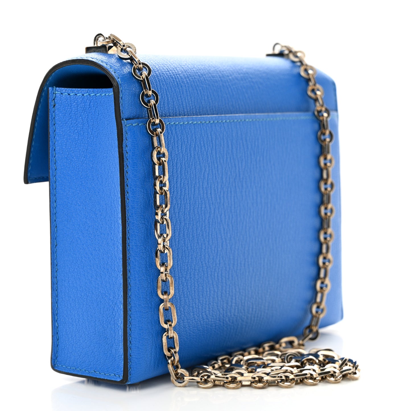 Chevre Mysore Mini Verrou Chaine Bag Bleu Zanzibar