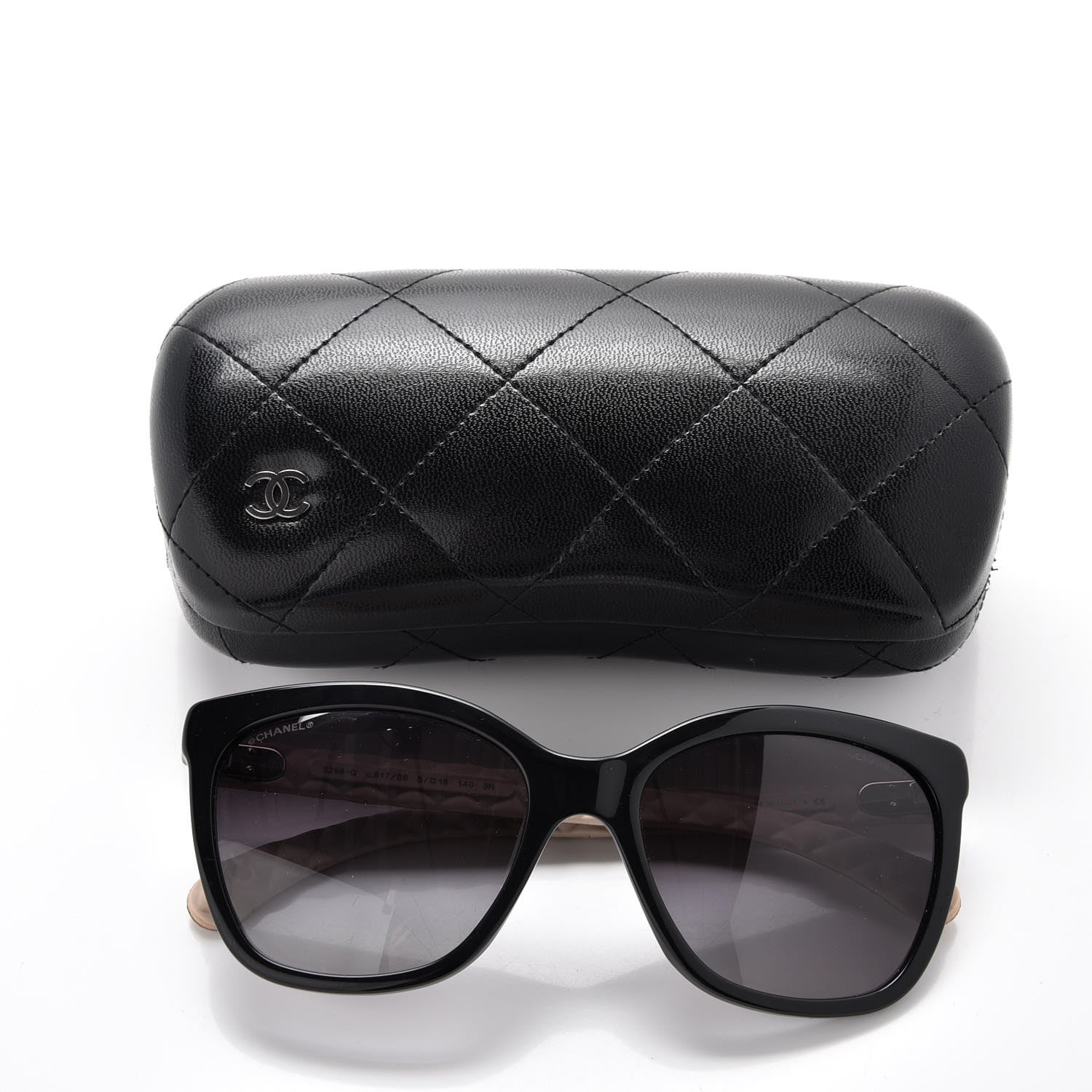 Chanel Quilted CC Sunglasses 5288-Q Black Tan 218876 – FASHIONPHILE