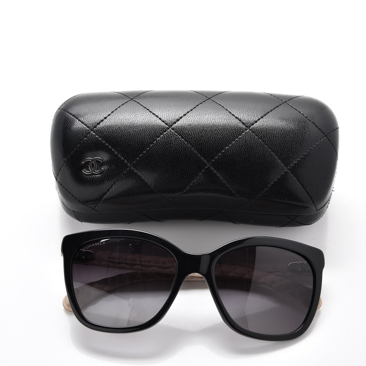 Quilted CC Sunglasses 5288-Q Black Tan