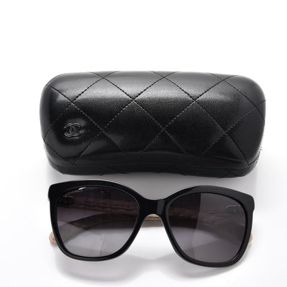 Chanel Quilted CC Sunglasses 5288-Q Black Tan 5 of 8