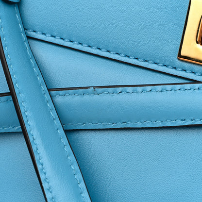 Fendi Vitello King Luxor Shiny Nappa Medium Peekaboo I SEE U East West Satchel Cyber Blue Light Rose 13 of 13