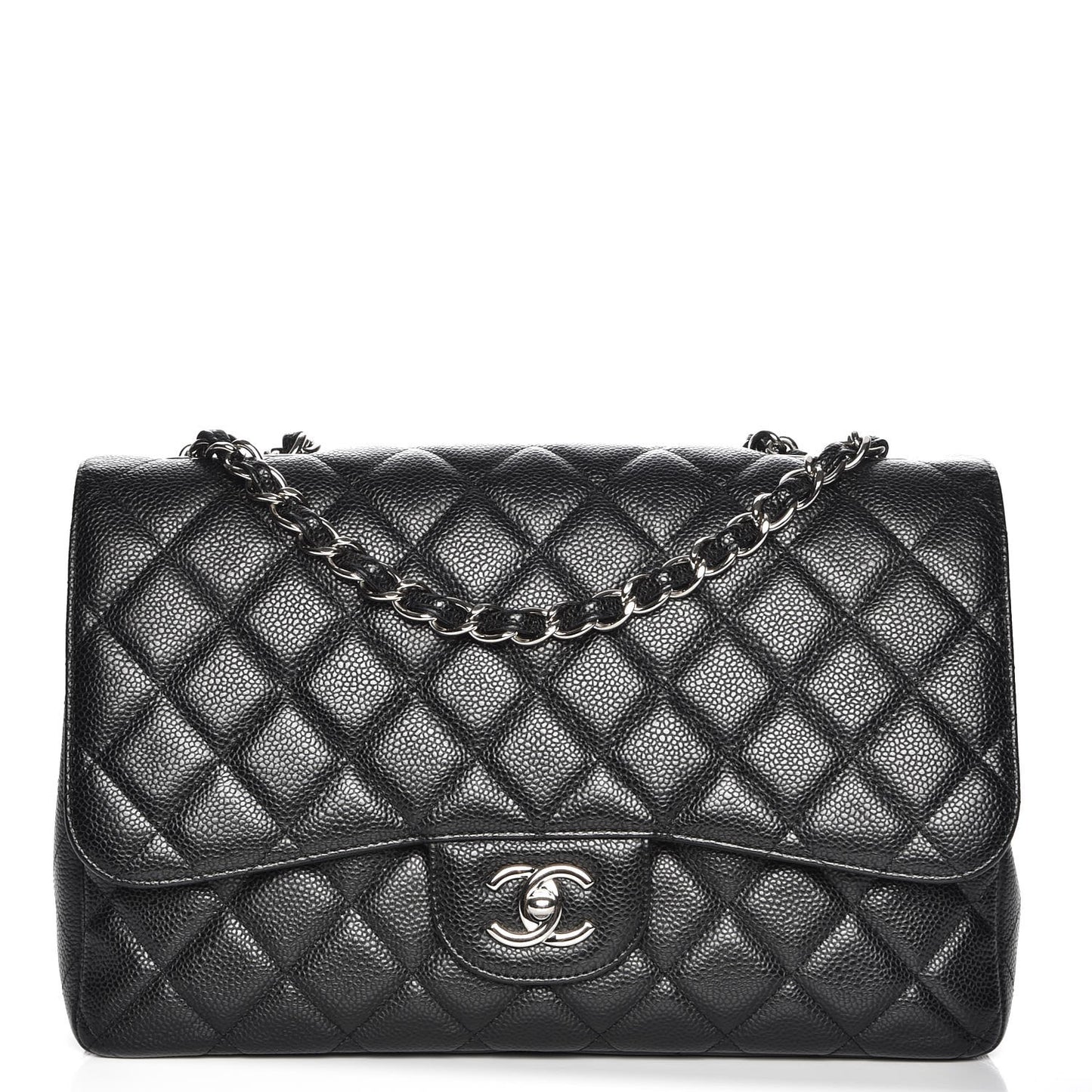 Caviar Quilted Jumbo Single Flap Black