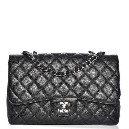 Chanel Caviar Quilted Jumbo Single Flap Black 1 of 8