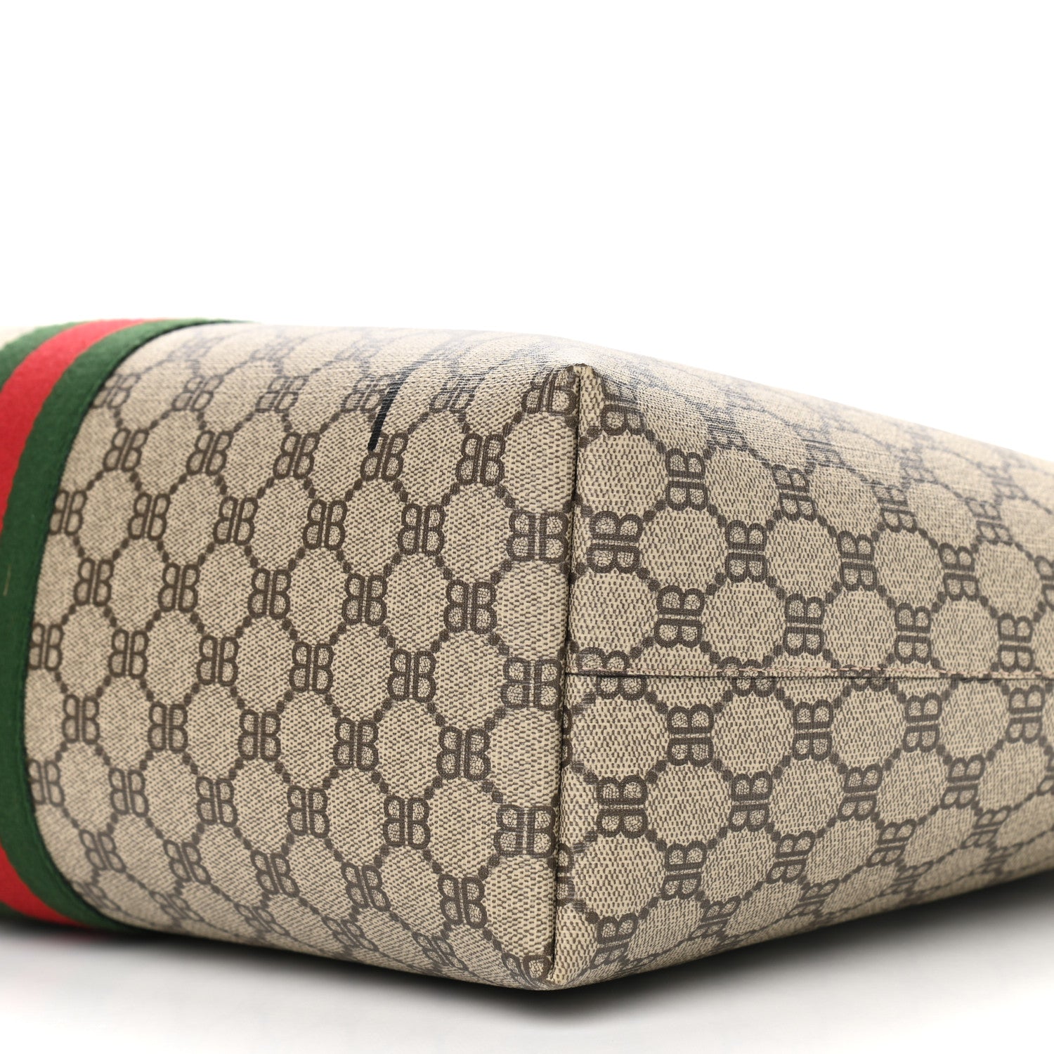 Gucci X BALENCIAGA BB Supreme Monogram Web Graffiti Medium Ophidia Shopping Tote Beige New Acero 9 of 9