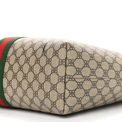 Gucci X BALENCIAGA BB Supreme Monogram Web Graffiti Medium Ophidia Shopping Tote Beige New Acero 9 of 9