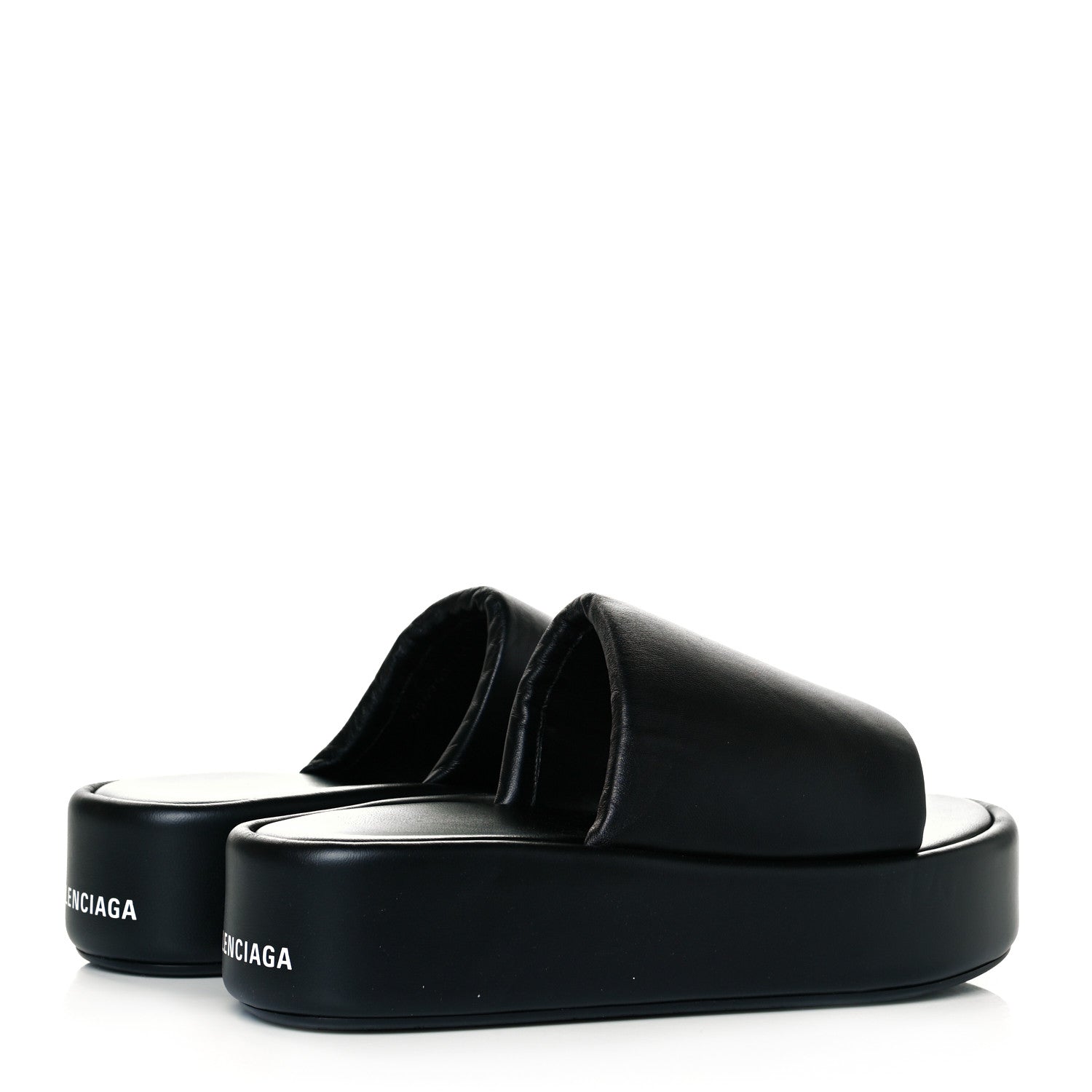 Balenciaga Smooth Nappa Logo Rise Platform Sandals 41 Black White 5 of 8