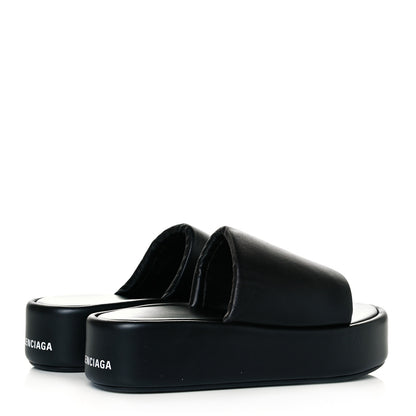 Balenciaga Smooth Nappa Logo Rise Platform Sandals 41 Black White 5 of 8