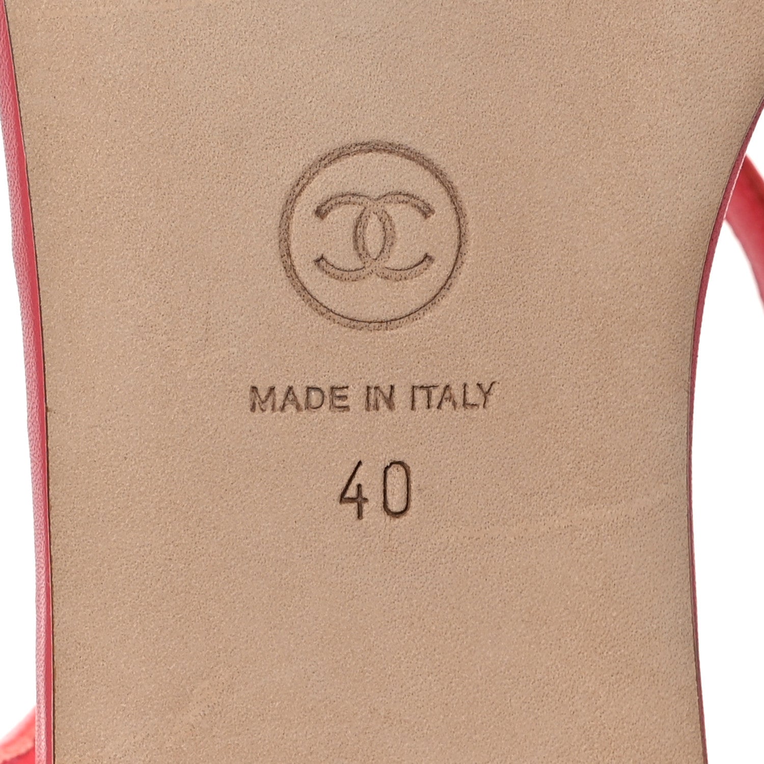 Chanel Lambskin Chain CC Logo Thong Sandals 40 Pink 6 of 7