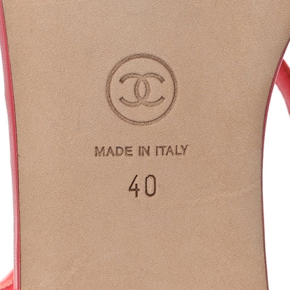 Chanel Lambskin Chain CC Logo Thong Sandals 40 Pink 6 of 7