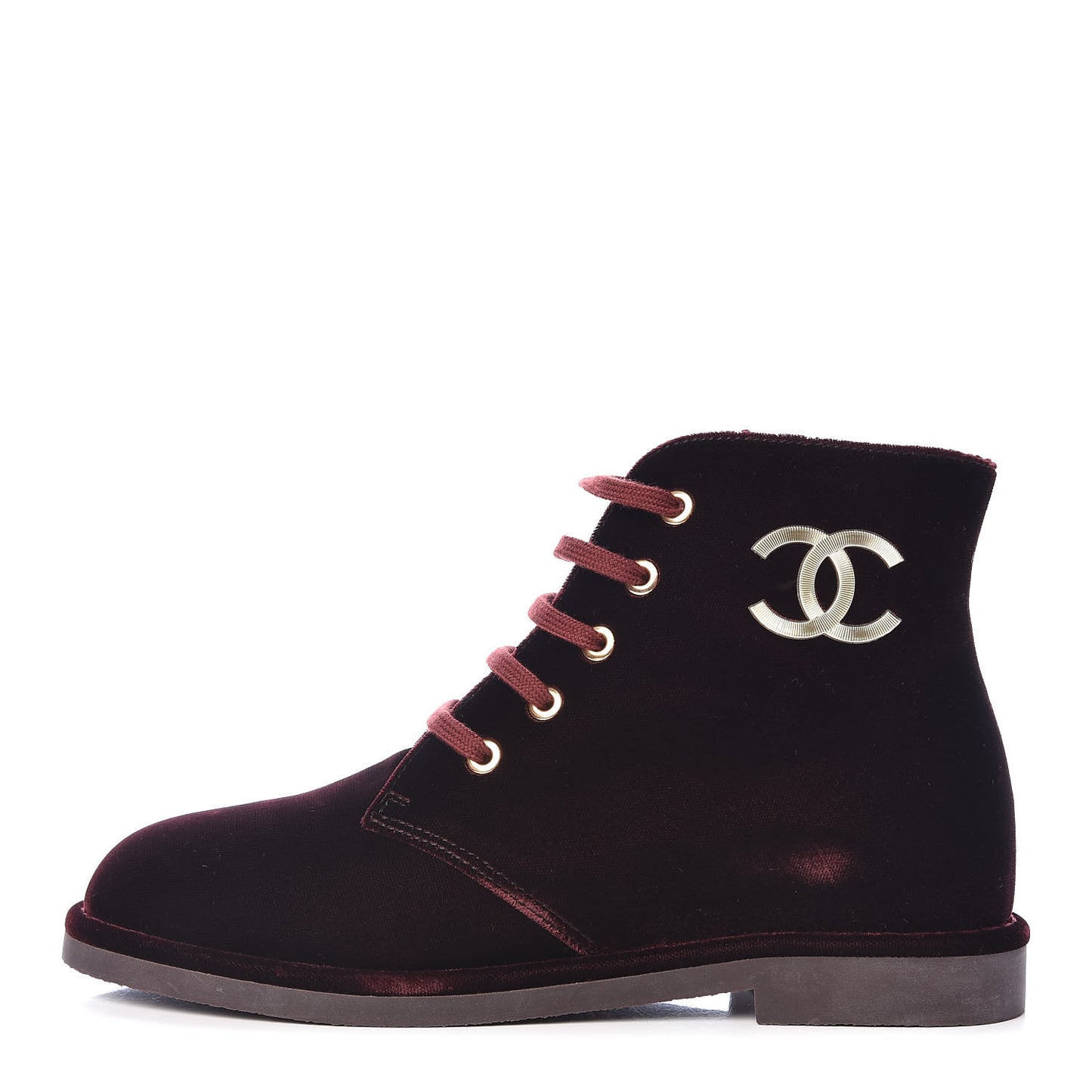 Velvet CC Lace Up Boots 36.5 Burgundy