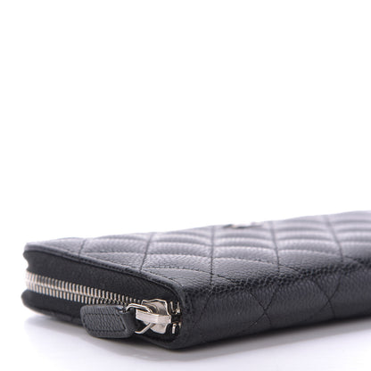 Chanel Caviar Quilted Large Gusset Zip Around Wallet Black 6 of 11