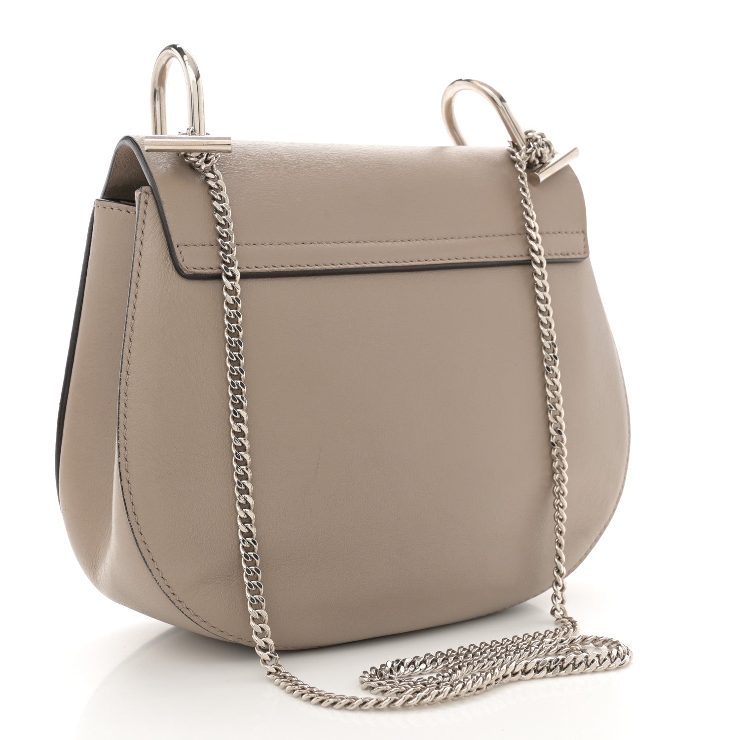 Chloe Suede Smooth Calfskin Drew Shoulder Bag Motty Grey 3 of 15