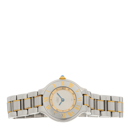 Cartier Stainless Steel 18K Yellow Gold 28mm Must de 21 Quartz Watch 2 of 4