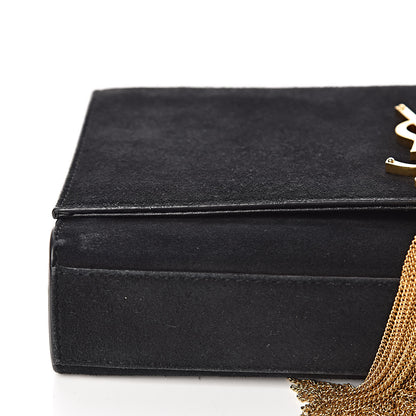 Saint Laurent Suede Medium Monogram Kate Tassel Shoulder Bag Black 12 of 15