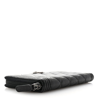 Chanel Caviar Quilted Boy Long Zip Around Wallet Black 4 of 8
