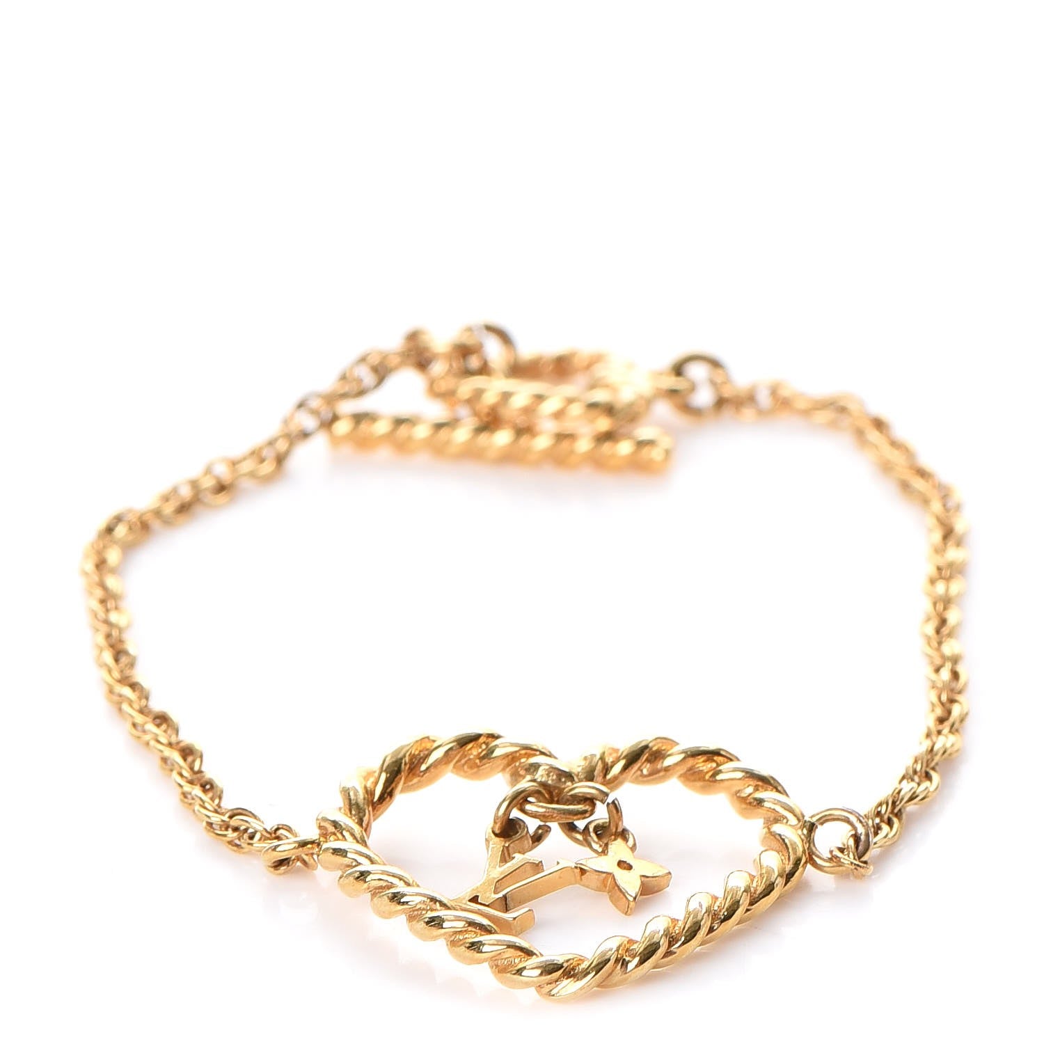 Louis Vuitton LV Fleur Heart Toggle Bracelet Gold 1 of 7