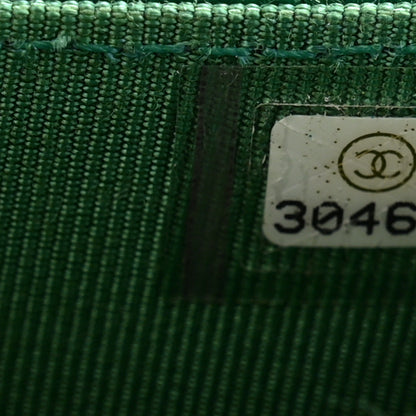 Chanel Caviar Quilted Flap Card Holder Wallet Green 8 of 9