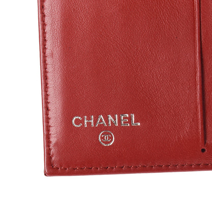 Chanel Lambskin Camellia Embossed French Wallet Dark Red 6 of 9