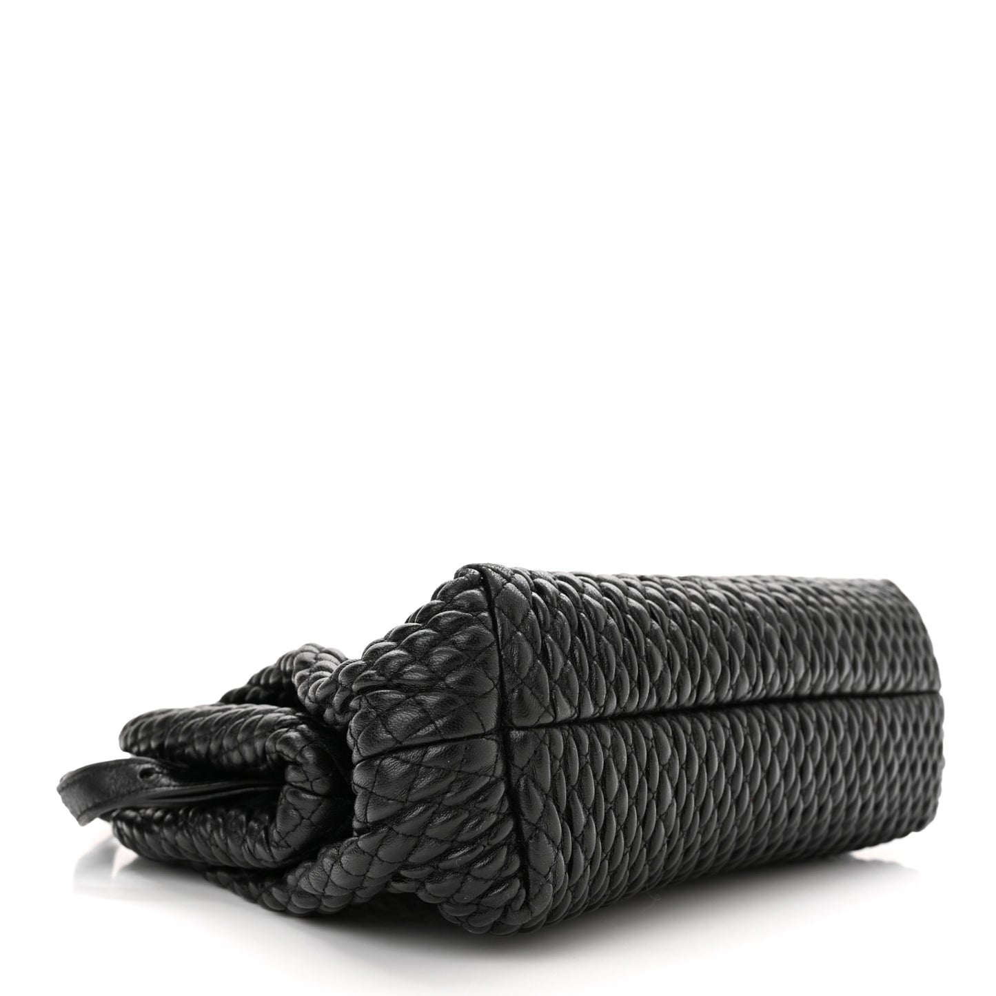 Lambskin Knit Small The Point Triangle Bag Black