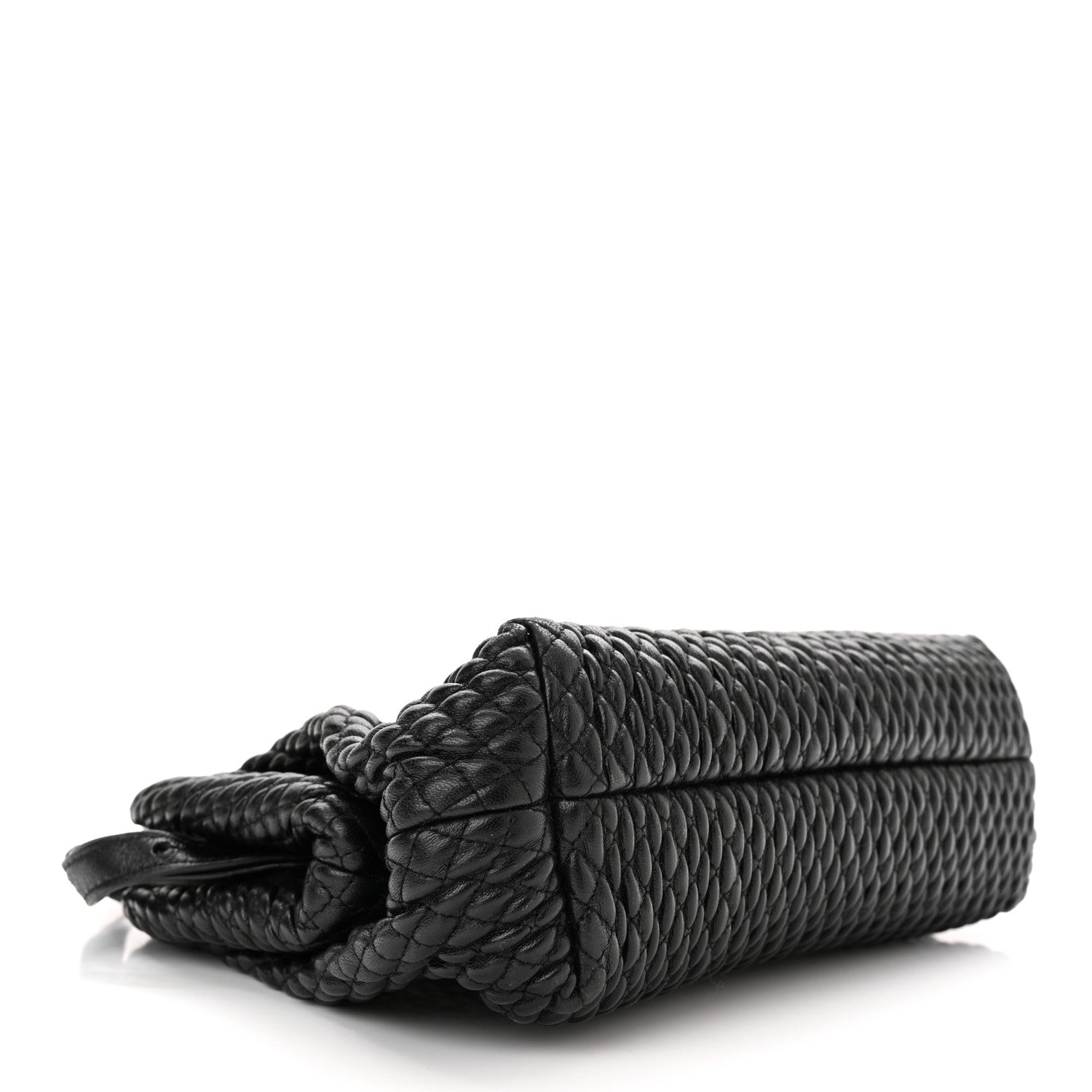 Bottega Veneta Lambskin Knit Small The Point Triangle Bag Black 4 of 11