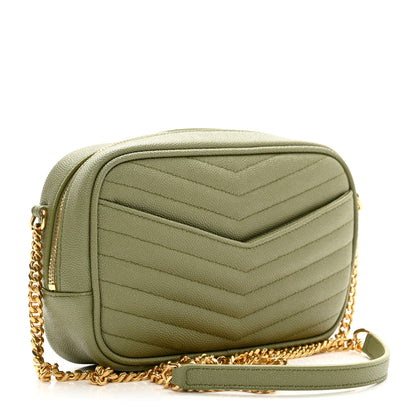 Saint Laurent Grain De Poudre Matelasse Monogram Mini Lou Camera Bag Light Sage 3 of 10