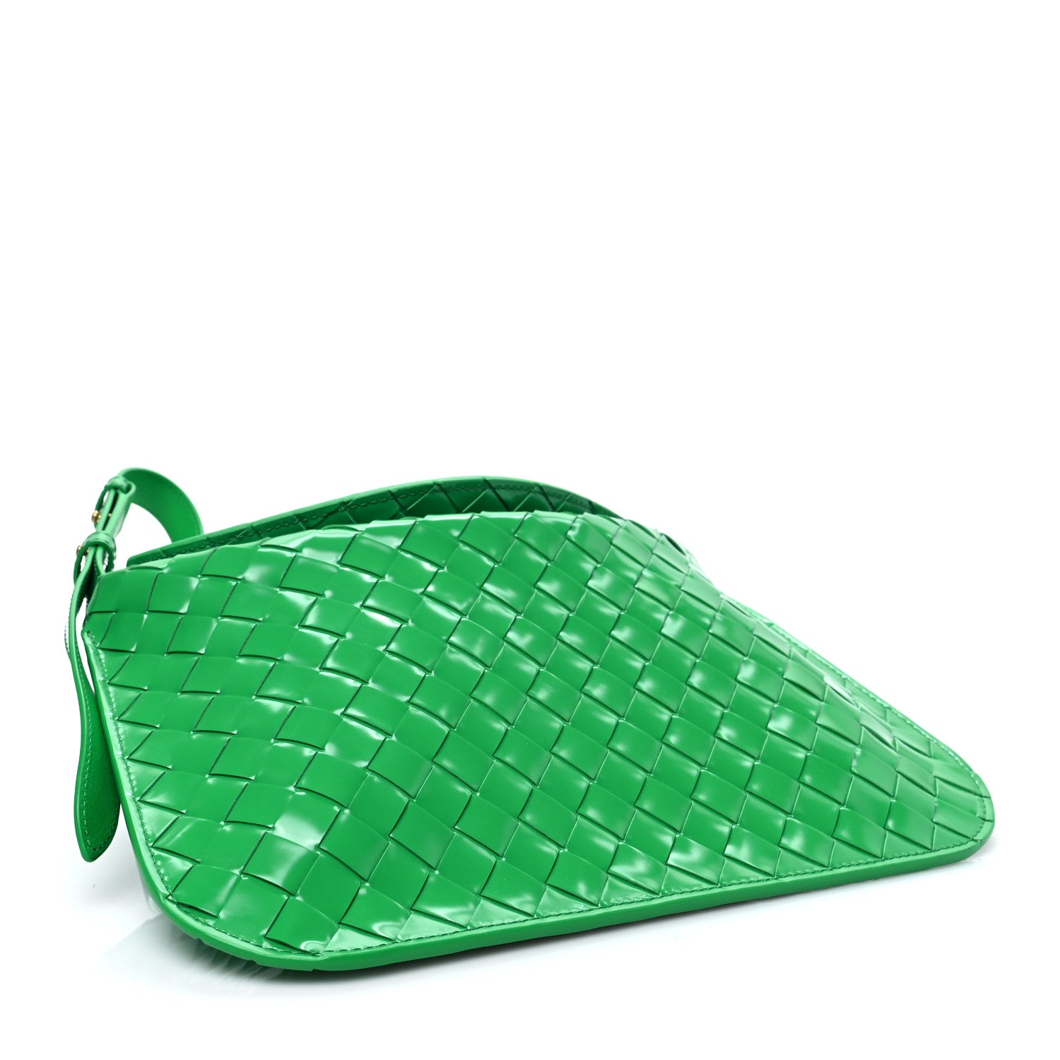 Bottega Veneta Brushed Calfskin Intrecciato Cradle Fold Over Shoulder Bag Parakeet 6 of 13