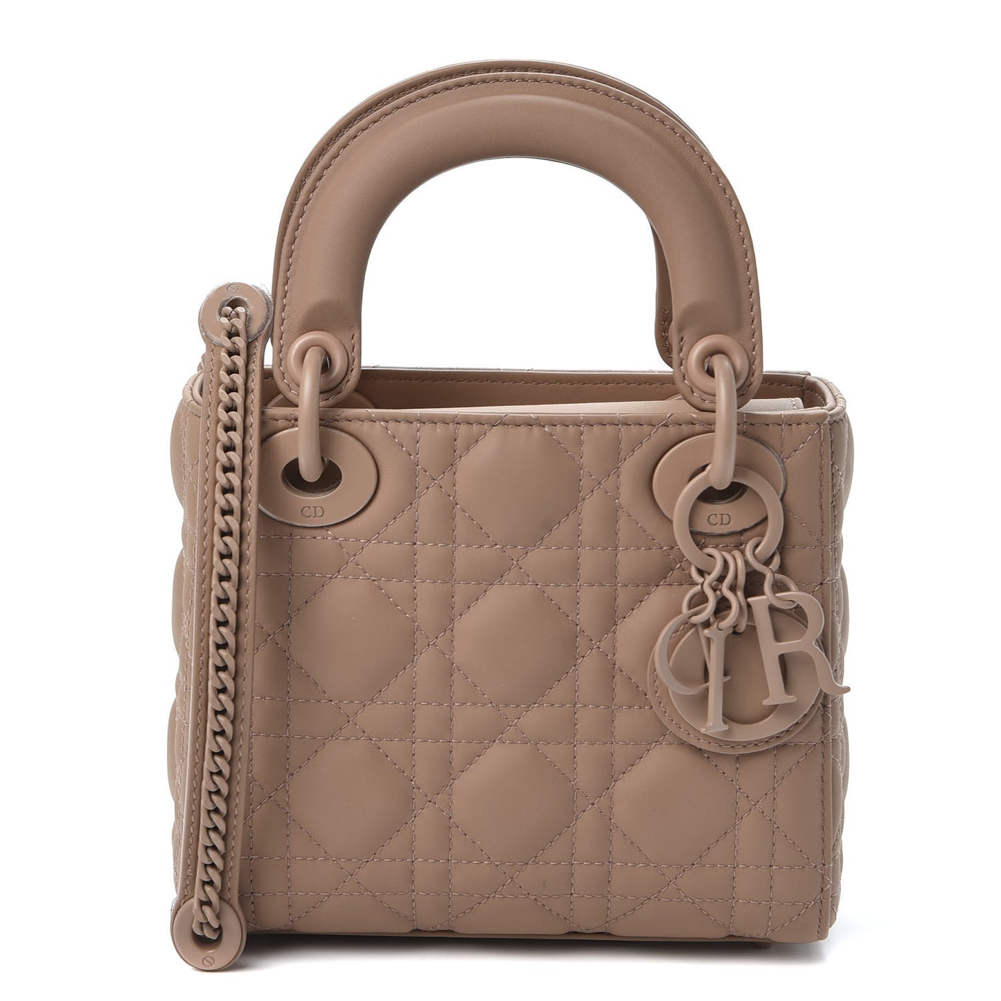 Ultra Matte Calfskin Cannage Mini Lady Dior Light Beige