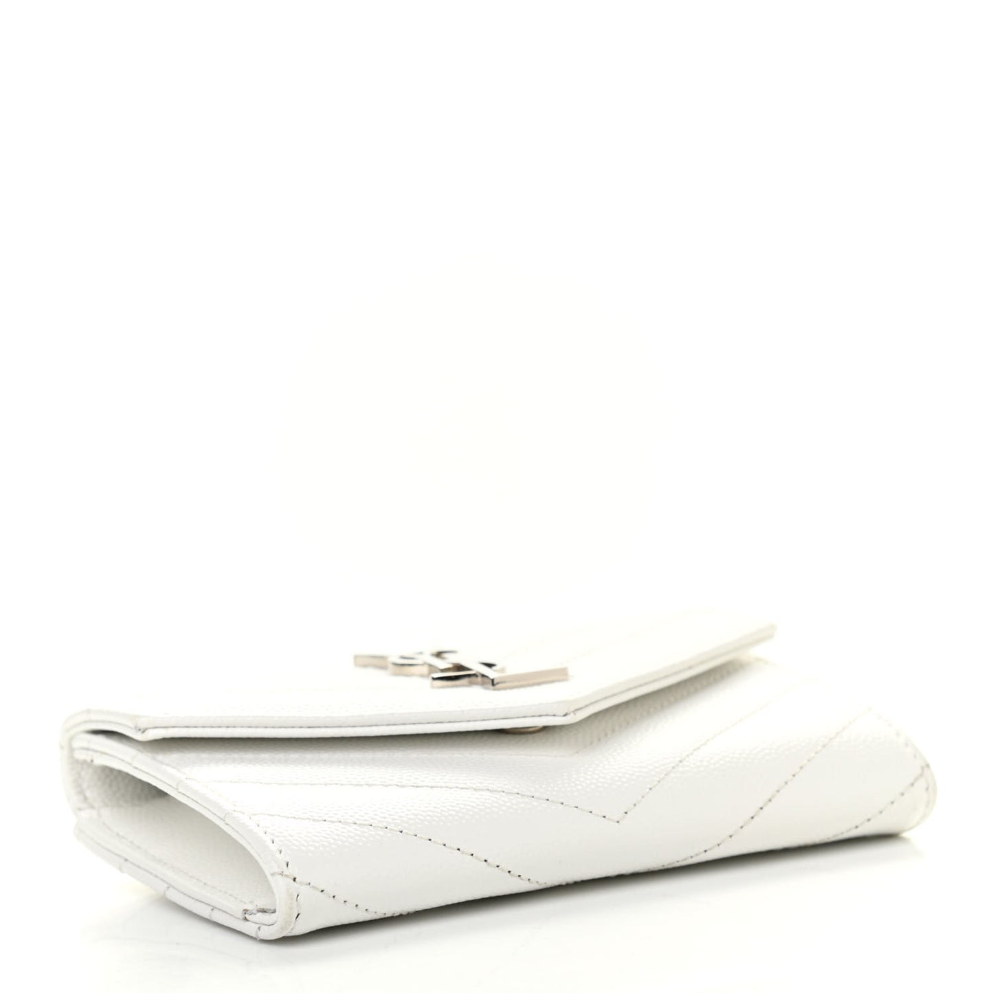 Grain De Poudre Matelasse Chevron Small Monogram Envelope Wallet Crema Soft