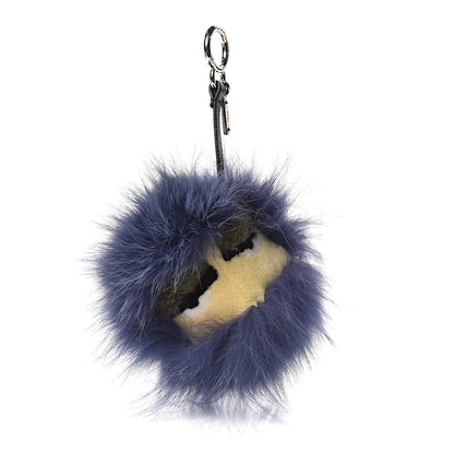 Fendi Fox Mink Rabbit Fur Vitello Flamingo Kooky Monster Bag Bug Charm Cassis Black Multicolor 1 of 3