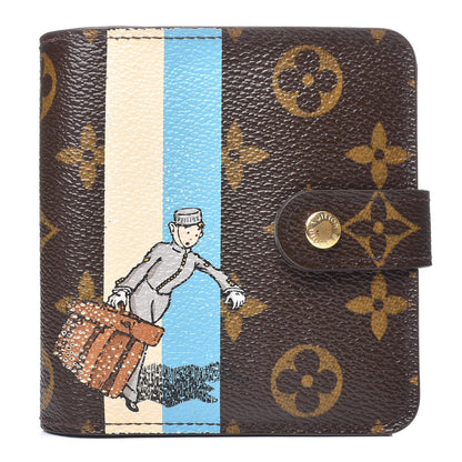 Louis Vuitton Monogram Groom Compact Zip Wallet Blue 1 of 10