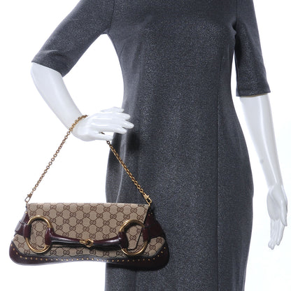 Gucci Monogram Studded Horsebit Clutch Ebony 2 of 7