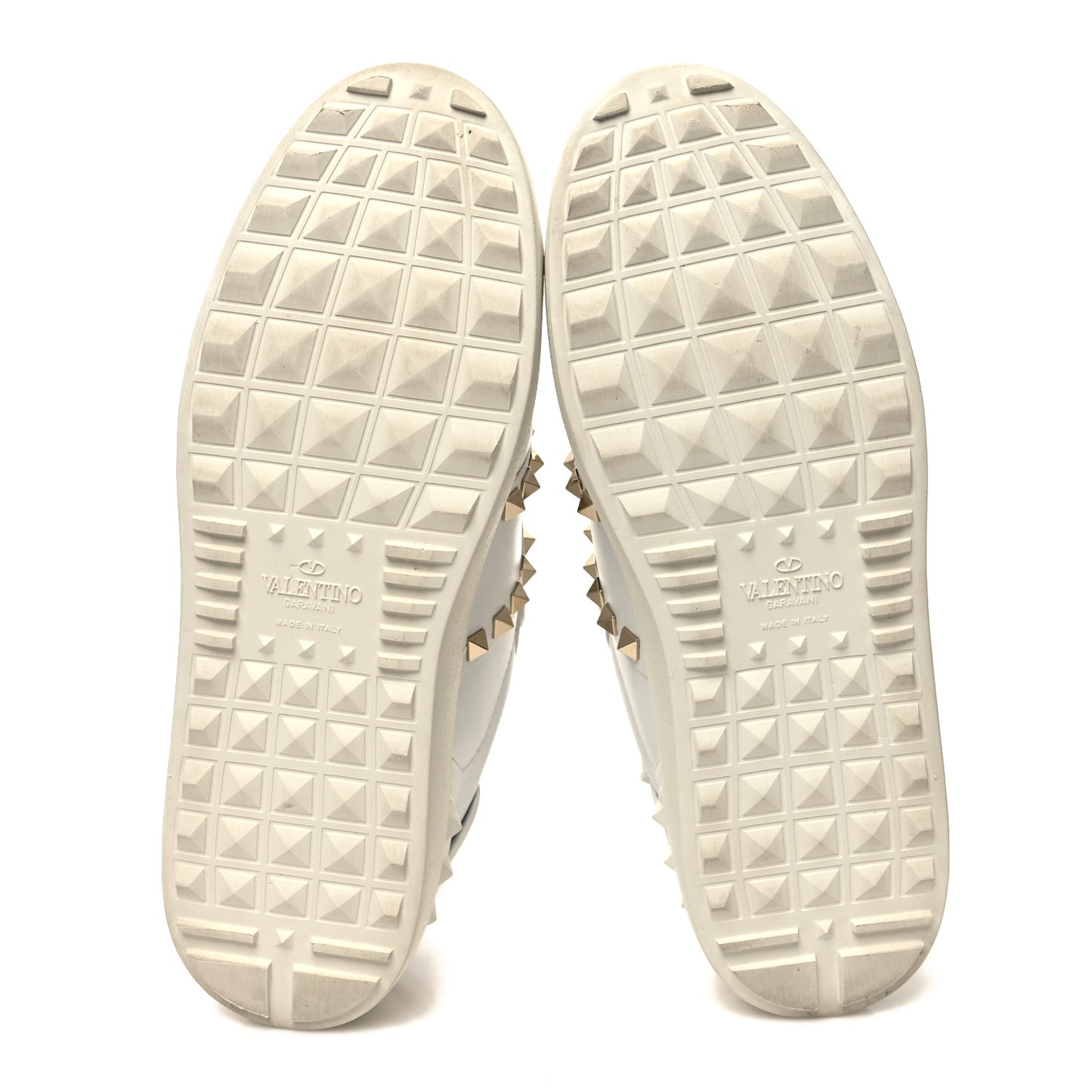 Calfskin Rockstud Untitled Open Sneakers 39 White