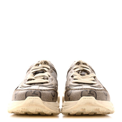Gucci Maxi GG Supreme Monogram Gucci 100 Womens Rhyton Sneakers 37 Beige Ebony 3 of 13